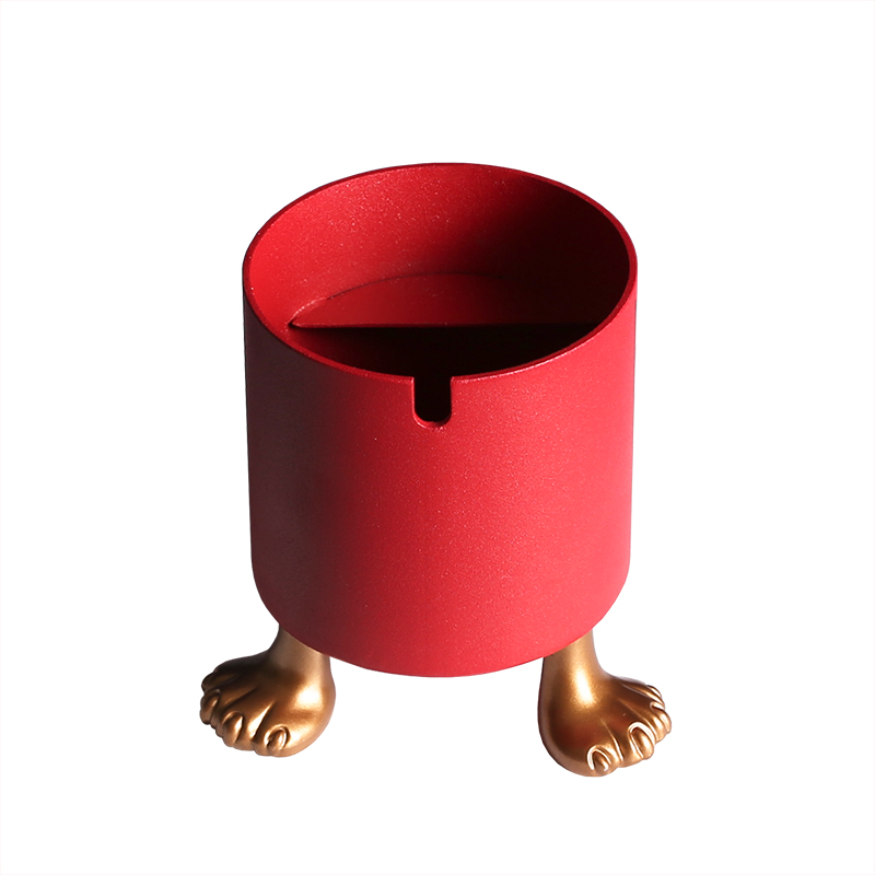 Abstract Cat Foot Cylindrical Metal Ashtray