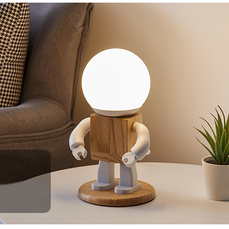 Creative Robot Bedroom Decoration Night Light Recharge Table Lamp