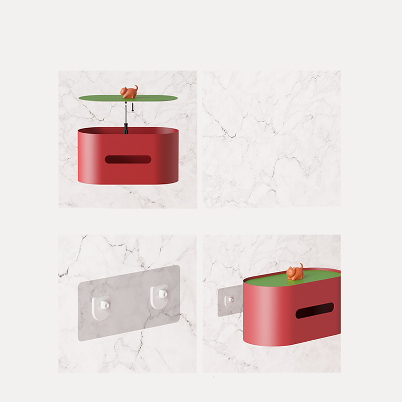 Creative Wall-mounted Cat Oval Metal Tissue Box