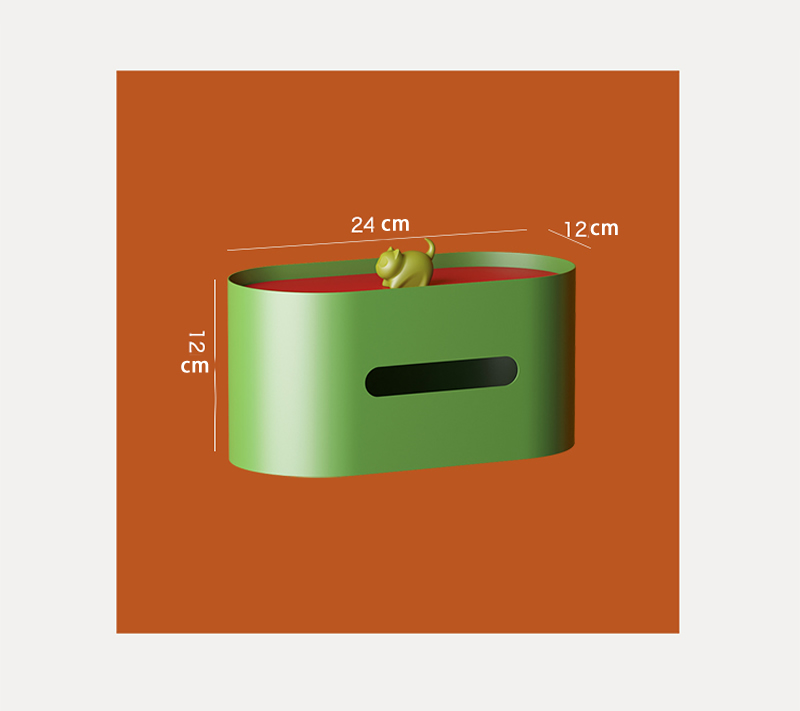 Creative Wall-mounted Cat Oval Metal Tissue Box