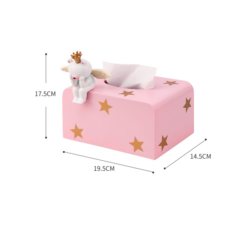 Cute Thinking Little Angel Cartoon Bear Tissue Box