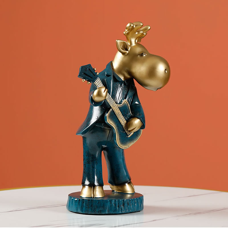 Fun Mr. Deer Guitar Musician Living Room Decoration Sculpture