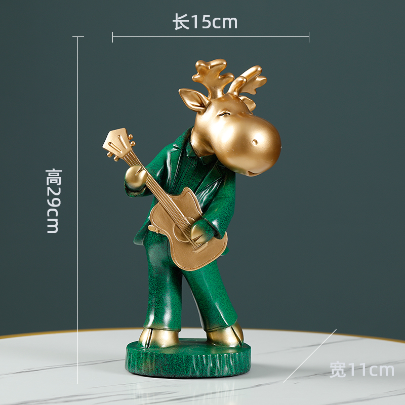 Fun Mr. Deer Guitar Musician Living Room Decoration Sculpture
