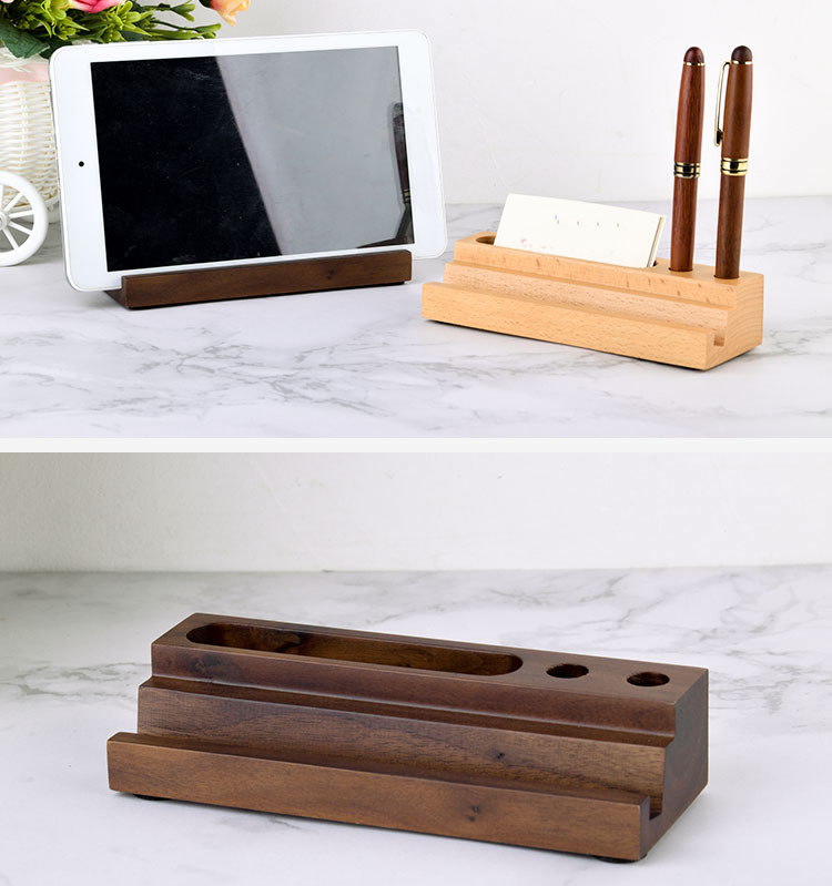 Wooden Multifunctional Organizing Phone Holder Pen Holder - Rainjo