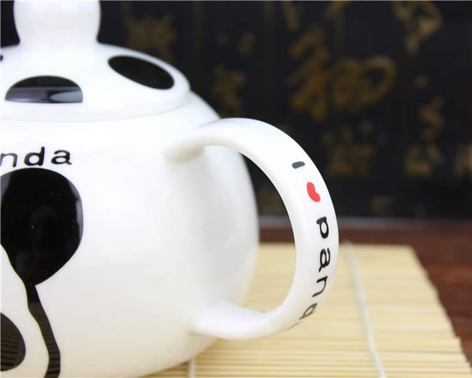 Abstract Cartoon Panda Teapot Coffee Cup