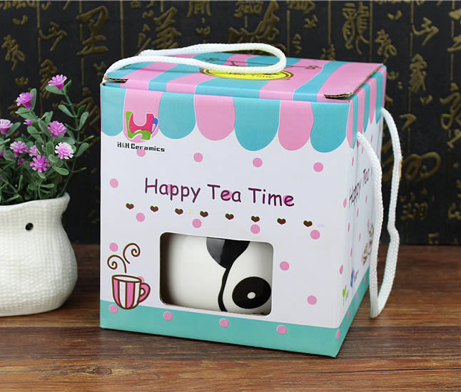 Abstract Cartoon Panda Teapot Coffee Cup
