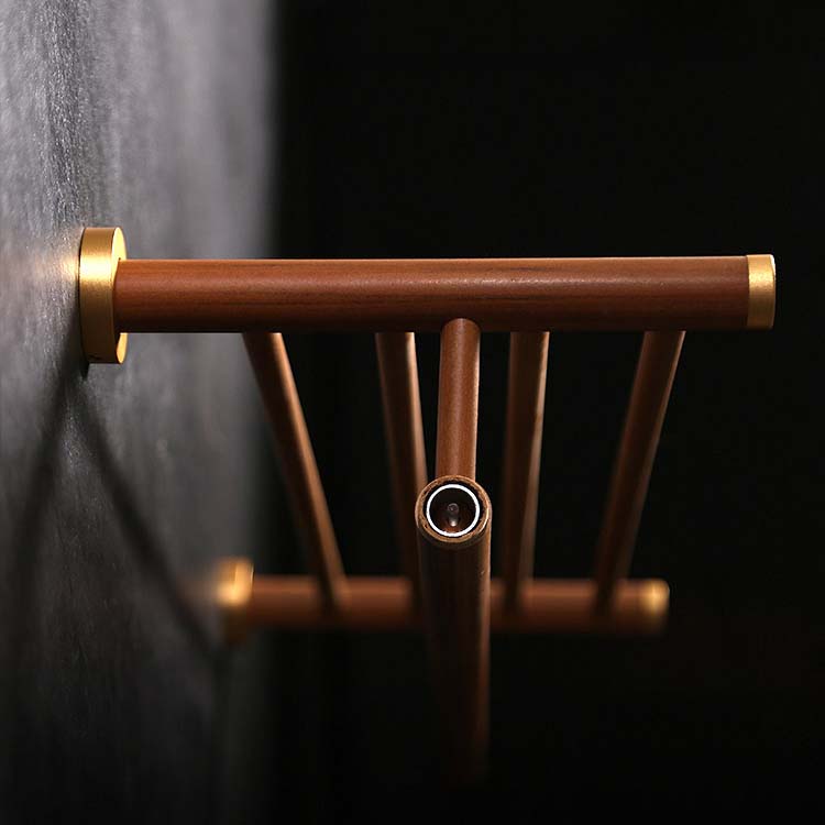 Bathroom Wooden Wall Hanging Storage Rack Roll Paper Holder