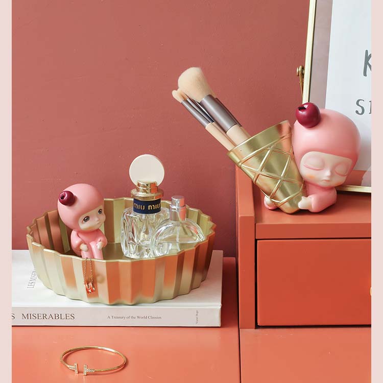 Beautiful Pink Little Girl Desktop Organize Storage Box Pen Holder