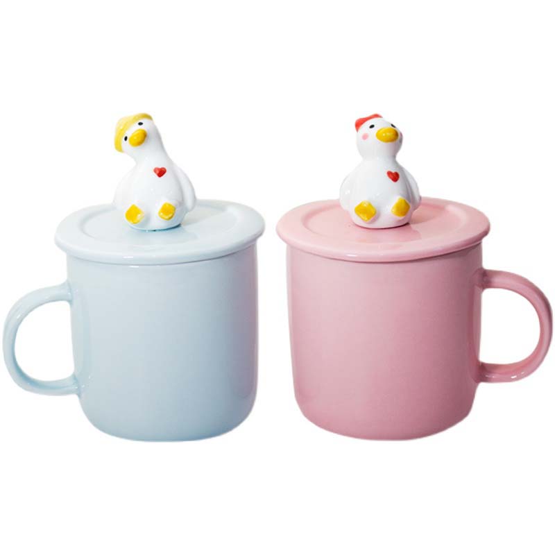 Cartoon 3D Stereo Couple Duck Ceramic Coffee Cup