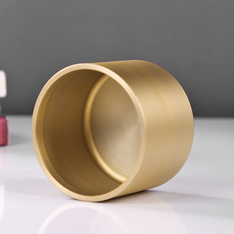 Classic Golden Brass Cylindrical Ashtray