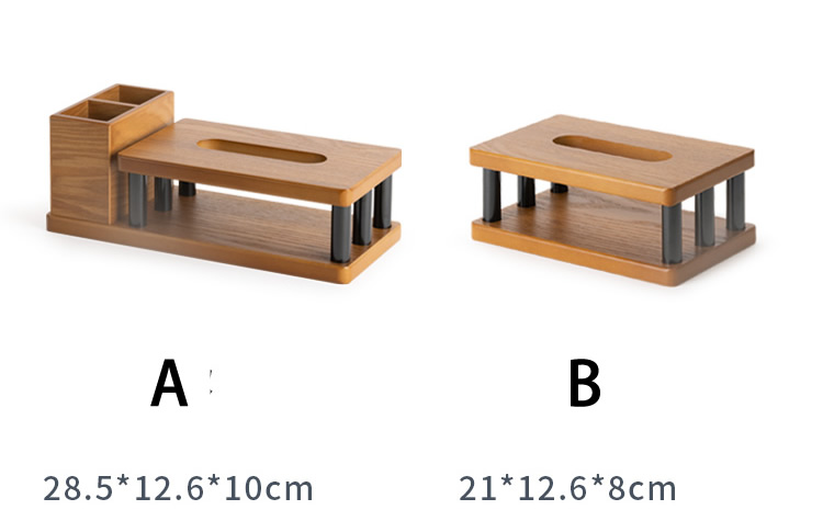 Classic Hollow Out Telescopic Wood Tissue Box Desktop Organizer