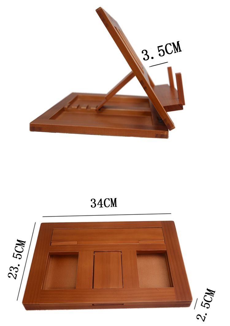 Convenient To Carry Wooden Ipad Holder Folding Tablet Stands Reading Frame