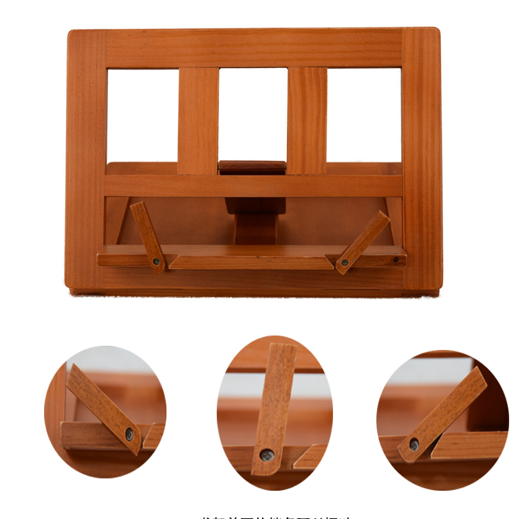 Convenient To Carry Wooden Ipad Holder Folding Tablet Stands Reading Frame