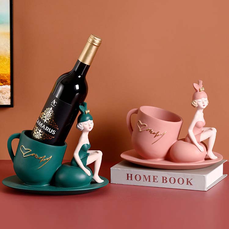 Cute Bunny Girl Desktop Organize Storage Wine Holder Ornaments