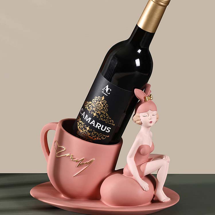 Cute Bunny Girl Desktop Organize Storage Wine Holder Ornaments