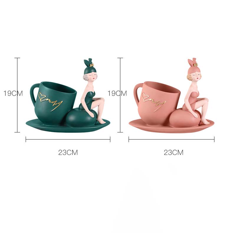 Cute Bunny Girl Desktop Organize Storage Wine Holder Ornaments