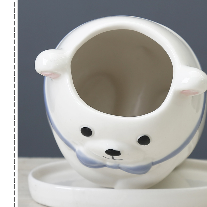 Cute Cartoon Couple Bear Desktop Plant Small Flower Pot