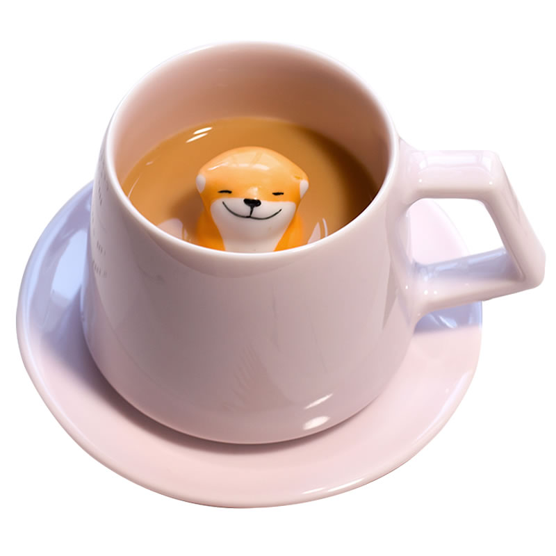 Cute Stereo Shiba Inu Dog Ceramic Coffee Cup