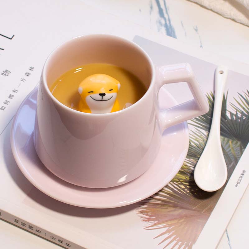 Cute Stereo Shiba Inu Dog Ceramic Coffee Cup