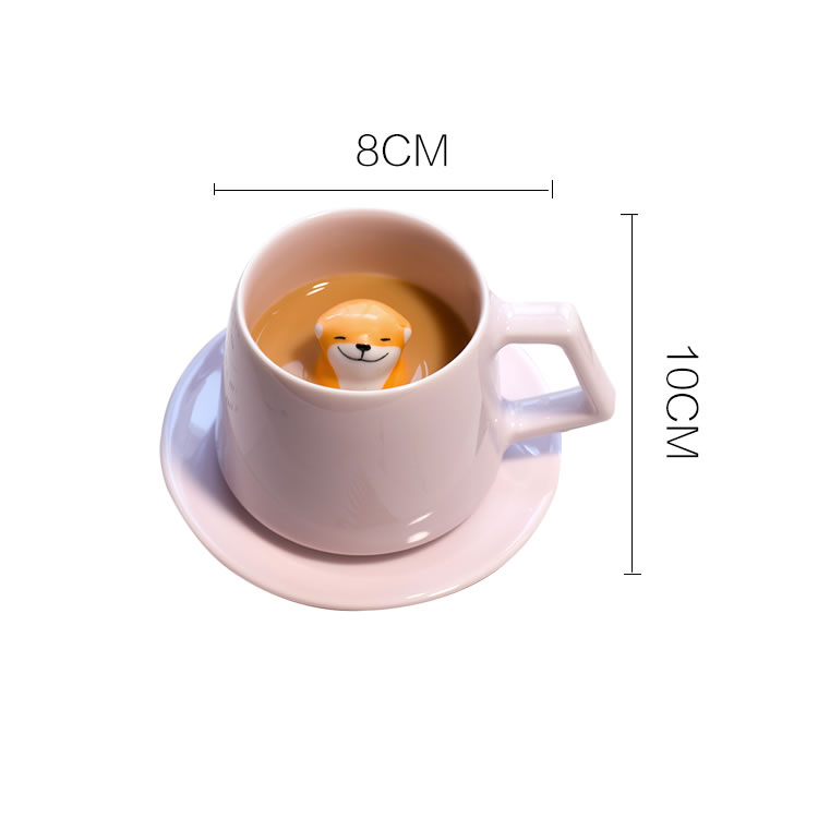 Cute Stereo Shiba Inu Dog Ceramic Coffee Cup