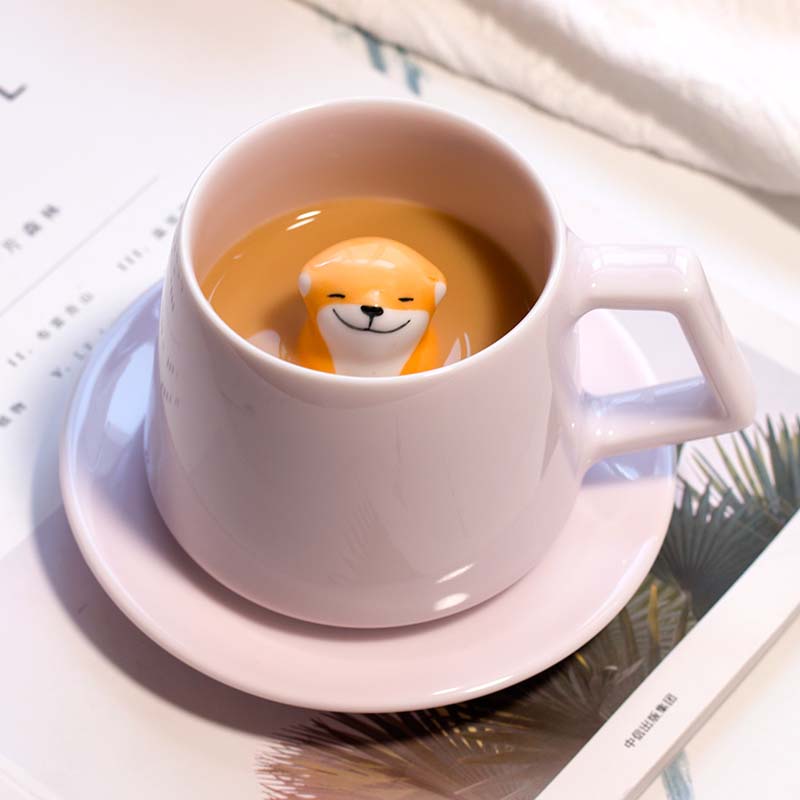 Cute Stereo Shiba Inu Dog Ceramic Coffee Cup