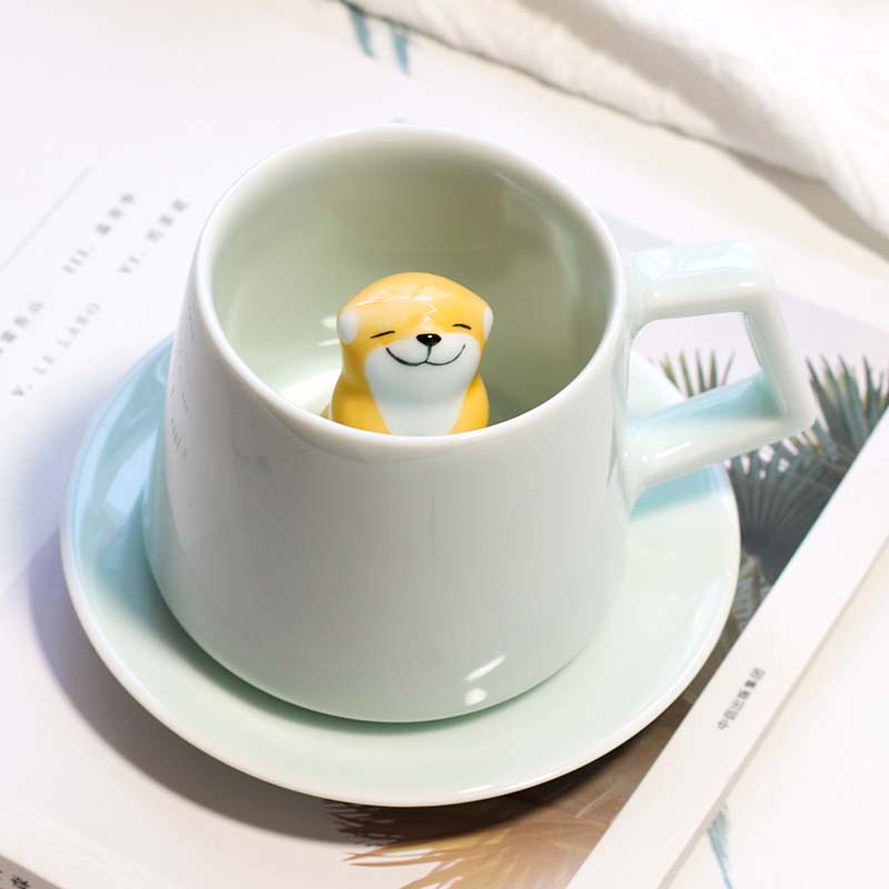 Cute Stereo Shiba Inu Dog Ceramic Coffee Cup