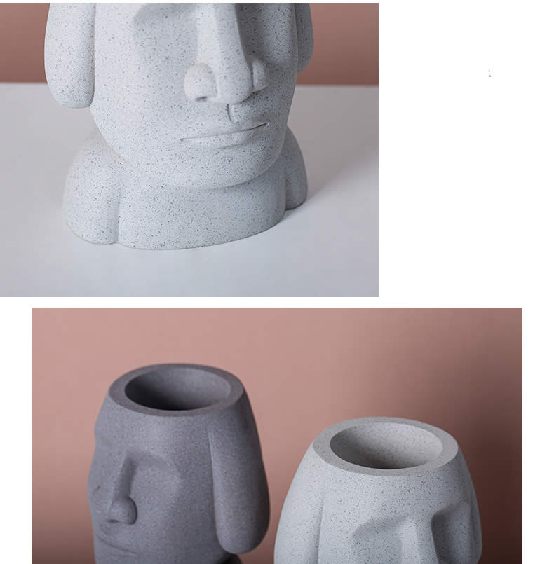 Easter Island Retro Art Pen Holder Desktop Decoration