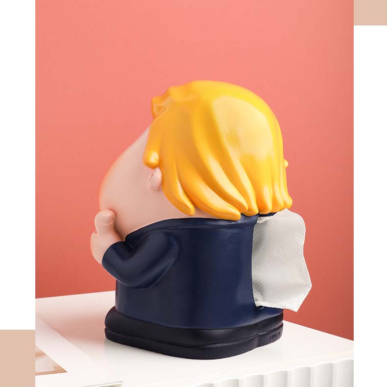 Fun Cartoon Chubby Doll Tissue Box Desktop Decoration Ornaments