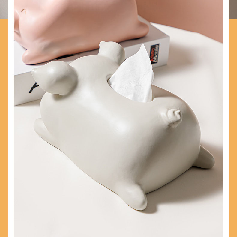 Pastoral Happy Piggy Desktop Decoration Tissue Box