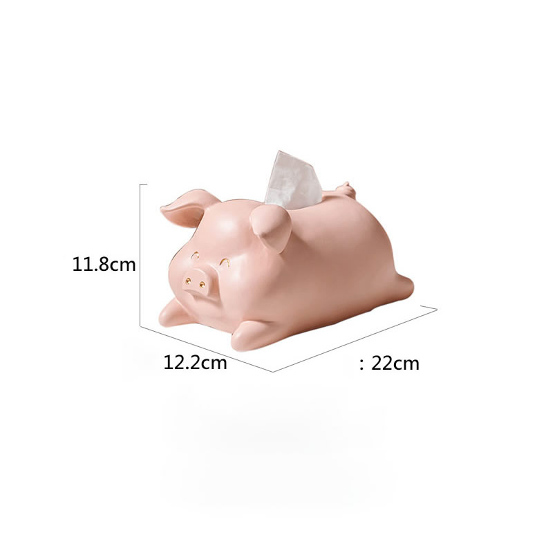 Pastoral Happy Piggy Desktop Decoration Tissue Box