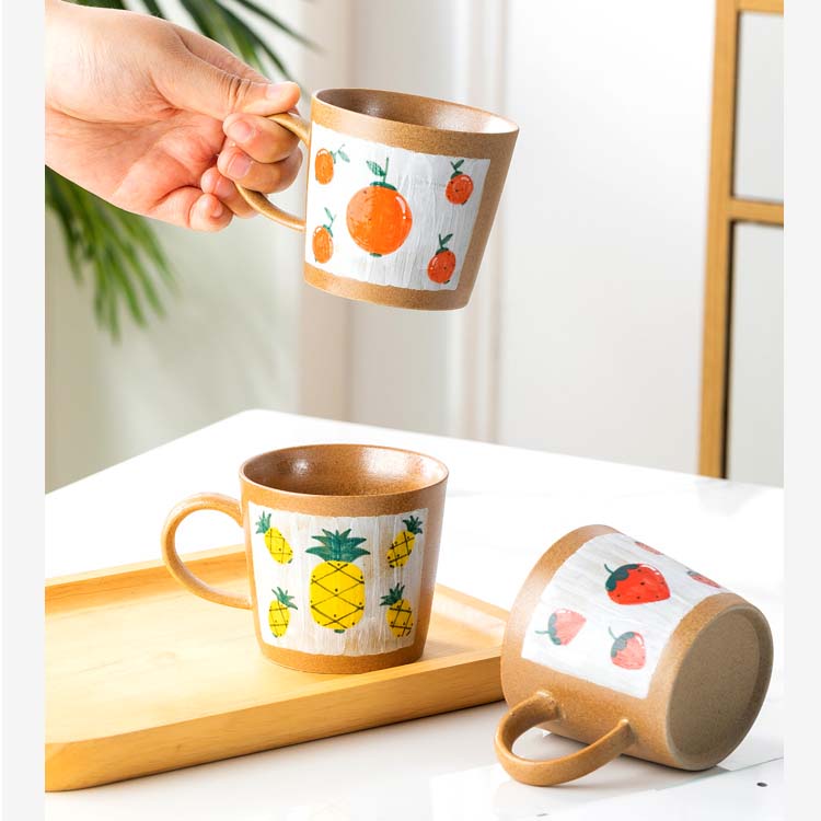 Pastoral Strawberry Cherry Fruit Ceramic Coffee Cup