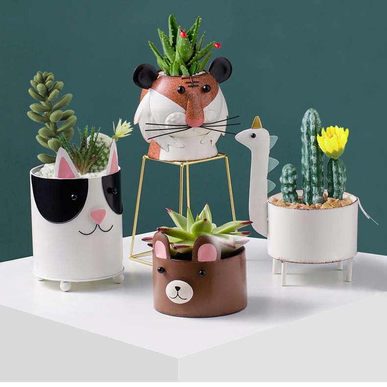 Pastoral Vintage Small Animal Iron Flower Pot