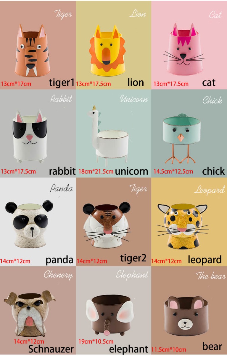 Pastoral Vintage Small Animal Iron Flower Pot