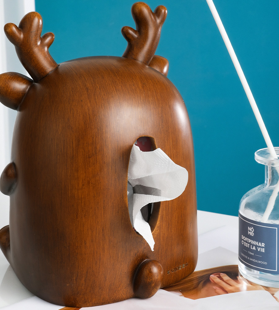 Retro Elk-shaped Desktop Decorative Tissue Box
