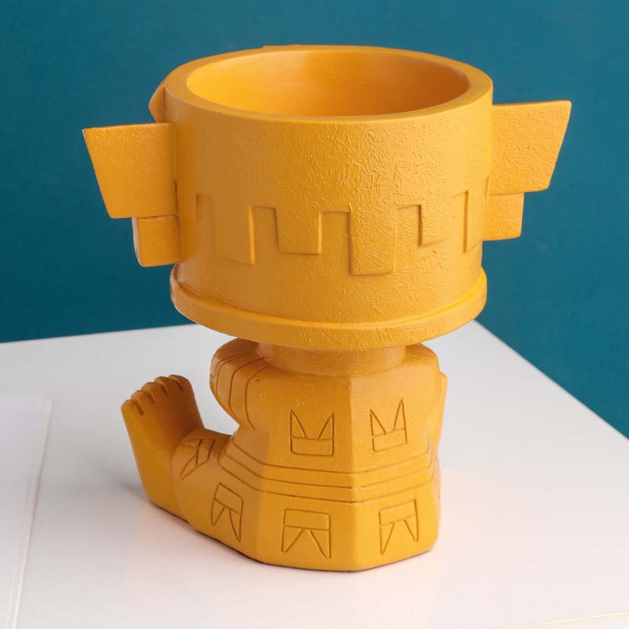 Retro Imitation Antique Abstract Mask Organize Storage Pen Holder
