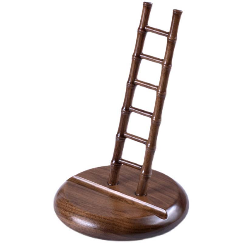 Black Walnut Wooden Ladder Shape Mobile Phone Holder