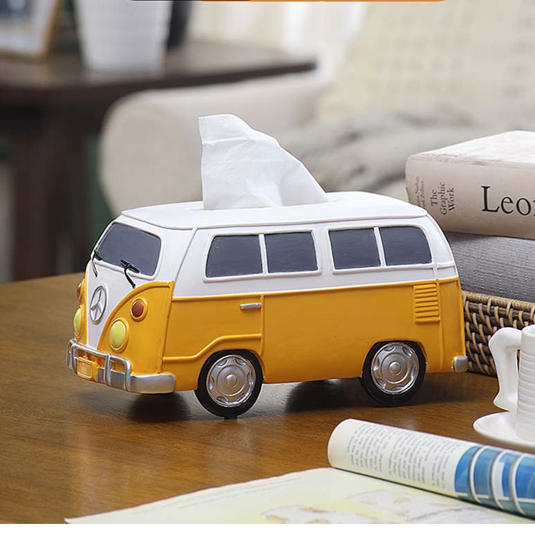 Cartoon Bus Car Desktop Decoration Tissue Box