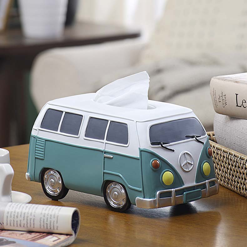 Cartoon Bus Car Desktop Decoration Tissue Box