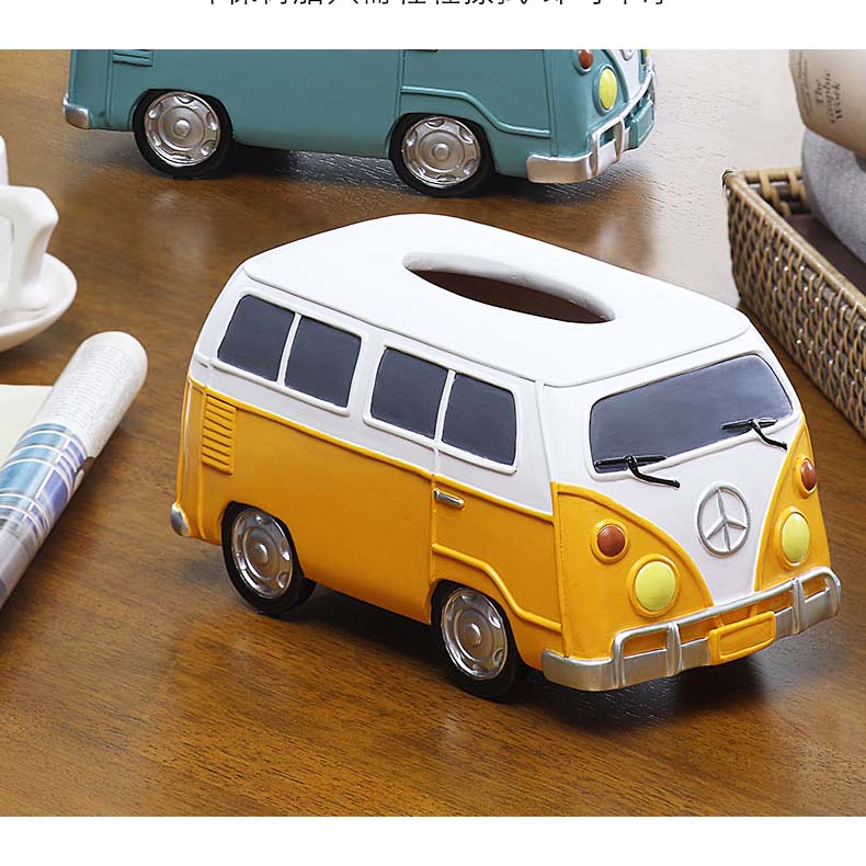 Cartoon Bus Car Desktop Decoration Tissue Box