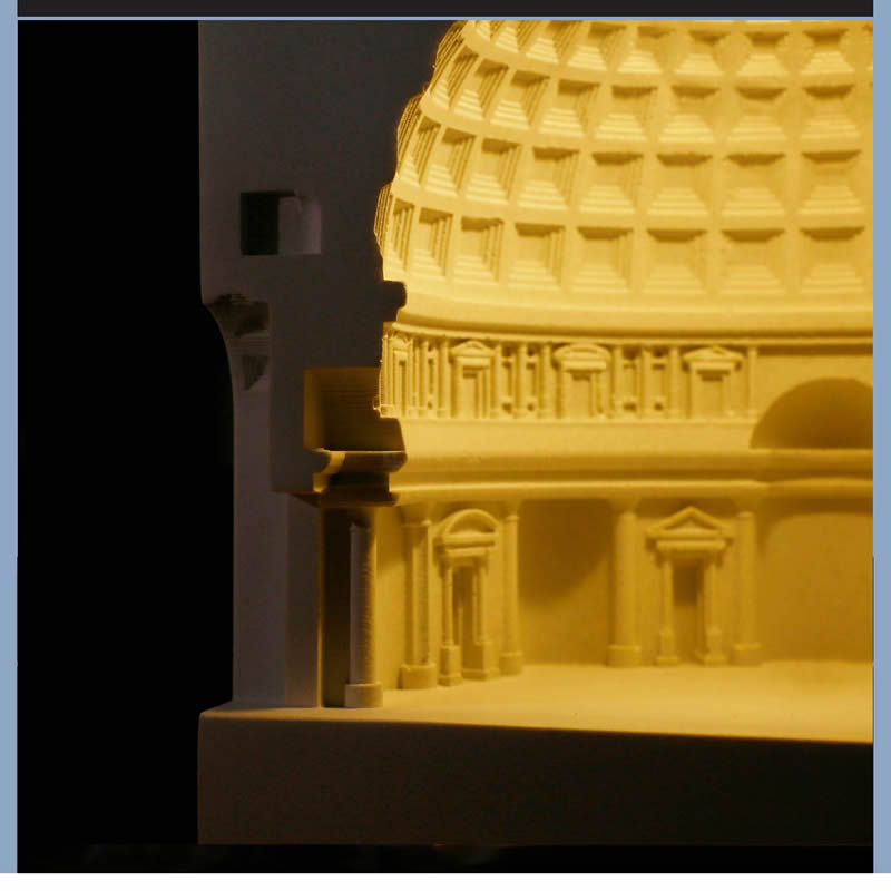 Classic Concrete Pantheon Building Night Light Decoration Ornaments