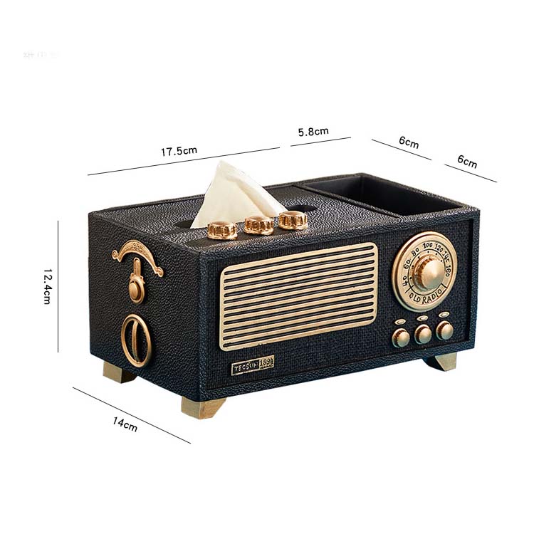 Classic Nostalgic Radio Modeling Living Room Decoration Organize Tissue Box