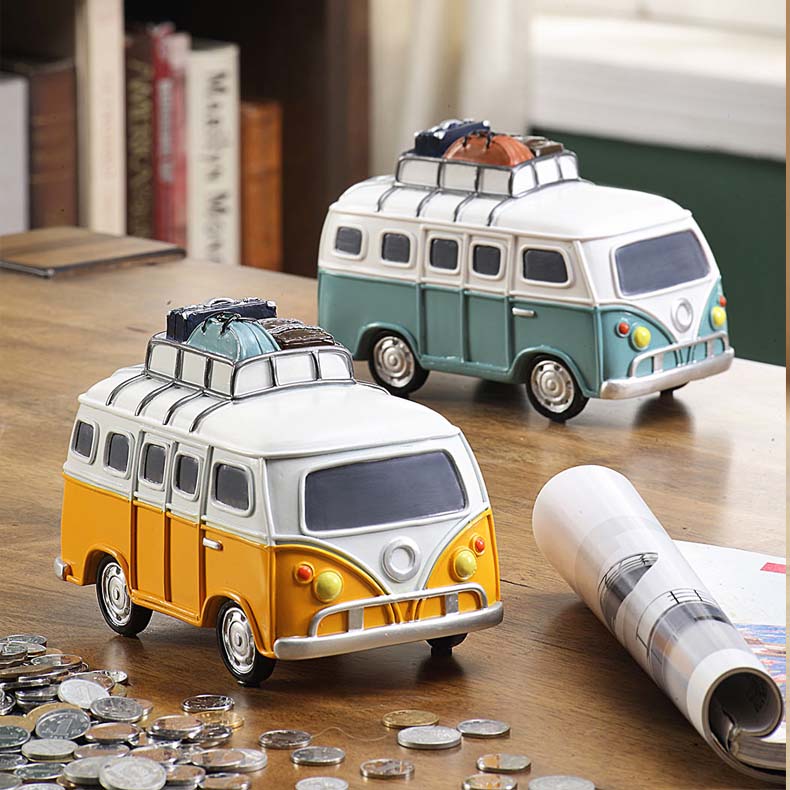 Creative Bus Car Piggy Bank Model Decoration