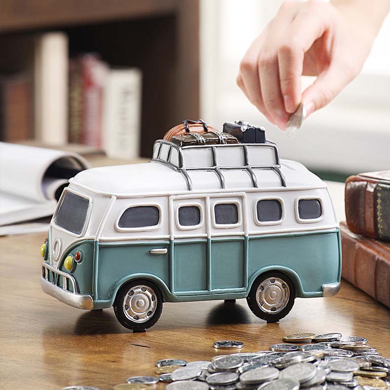 Creative Bus Car Piggy Bank Model Decoration