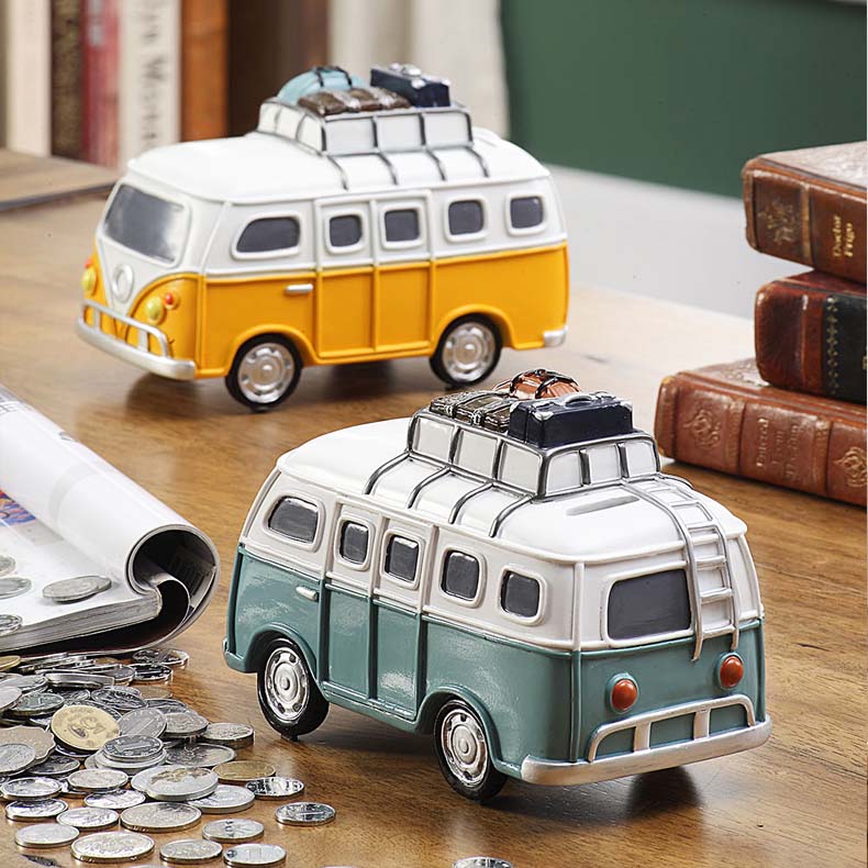Creative Bus Car Piggy Bank Model Decoration