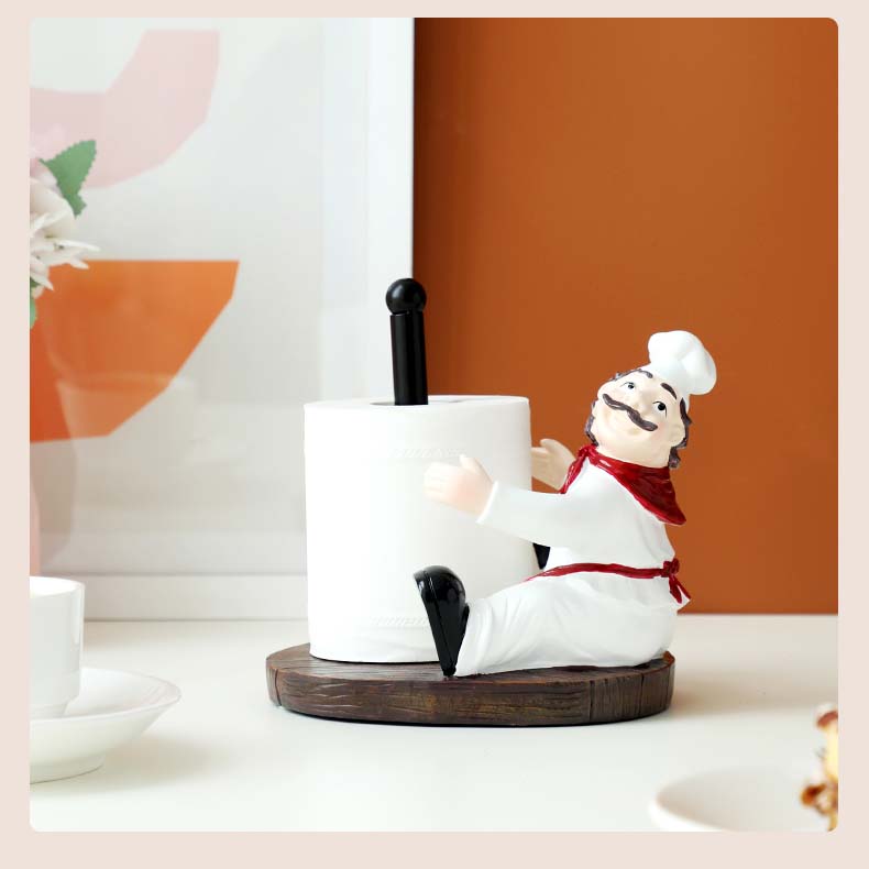 Creative Cartoon Chef Roll Paper Holder Desktop Decoration