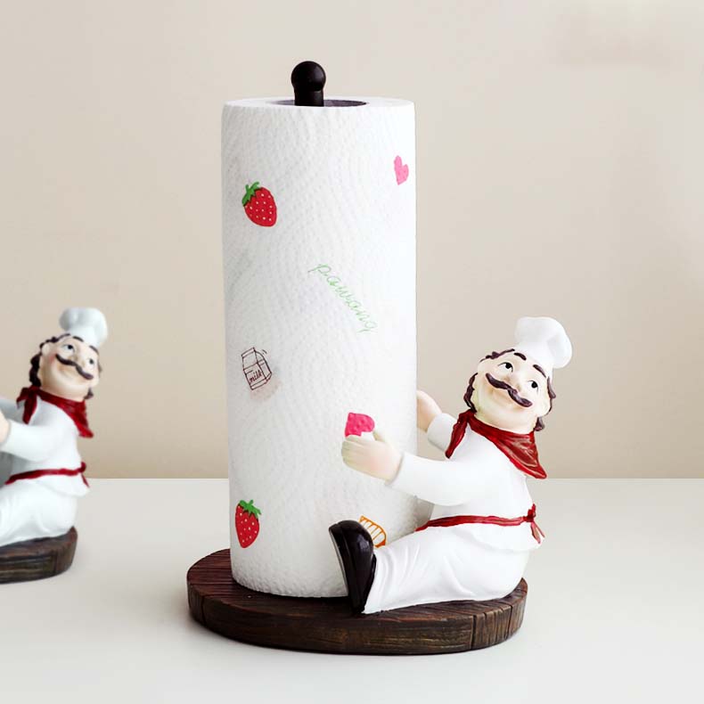 Creative Cartoon Chef Roll Paper Holder Desktop Decoration