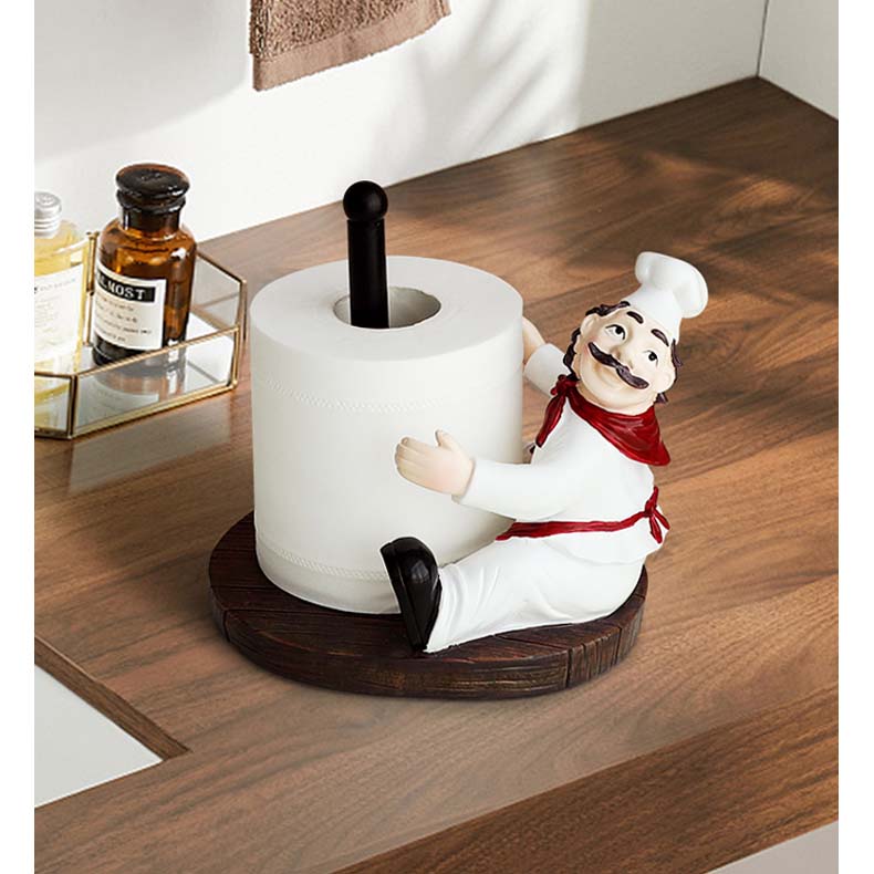 Creative Cartoon Chef Roll Paper Holder Desktop Decoration