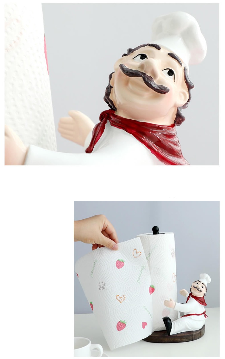 Creative Cartoon Chef Roll Paper Holder Desktop Decoration
