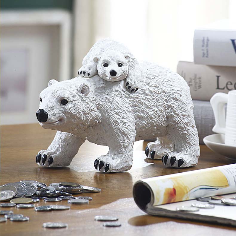 Creative Mother And Child Polar Bear Piggy Bank Gift Idea