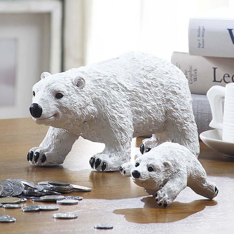 Creative Mother And Child Polar Bear Piggy Bank Gift Idea